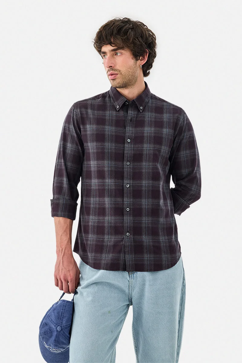 سنيتش 100% Cotton Plaid Slim Fit Shirt